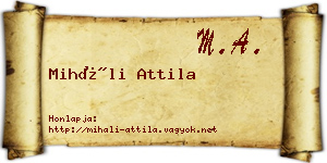 Miháli Attila névjegykártya